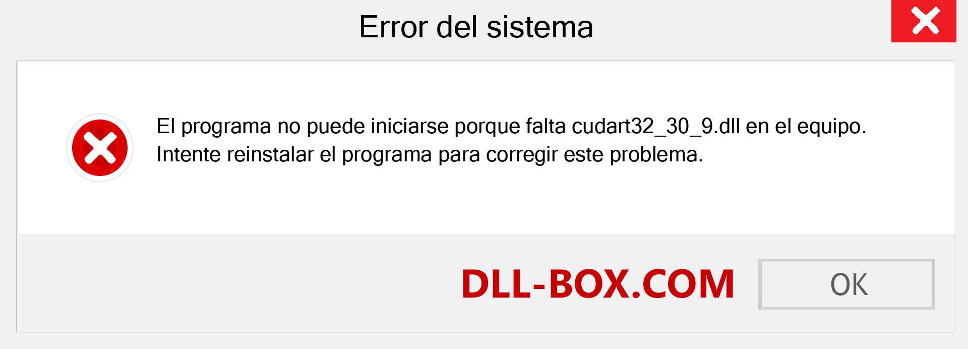 ¿Falta el archivo cudart32_30_9.dll ?. Descargar para Windows 7, 8, 10 - Corregir cudart32_30_9 dll Missing Error en Windows, fotos, imágenes